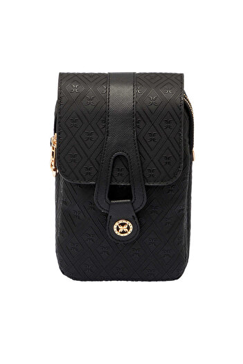 Tergan Black Print Women's Crossbody Bag - S25Y1Pr09150-R0P