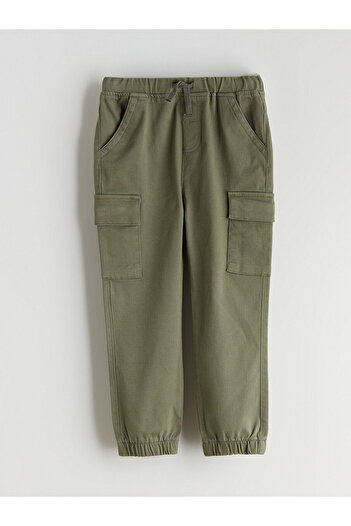 LC Waikiki Khaki Elastic Waist Boys' Cargo Pants