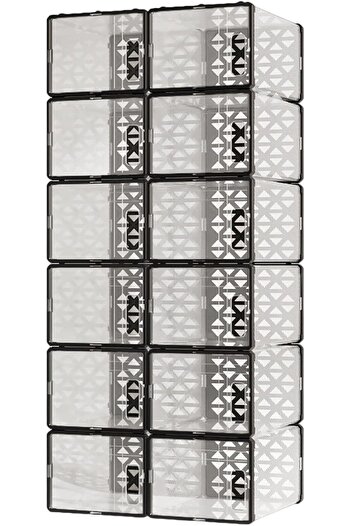 fulina 2PCS Shoe Organiser,Ventilated Design,Stackable,Shoe Storage for Bedroom,Living Room,Study Office