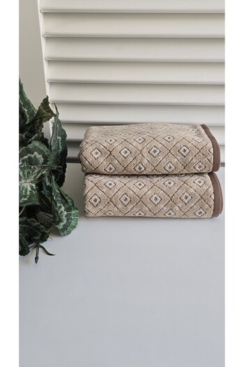 Özdilek 2 Pieces of Velvet Towels for Hands and Face