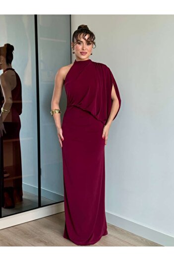 ROUPAS COLLECTİON Tek Omuz Zarafet Elbisesi