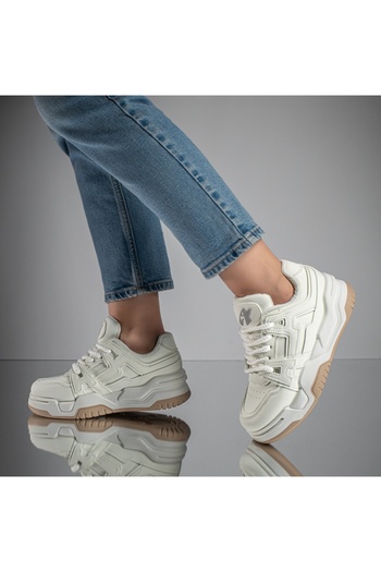 BMoD White women's sneakers with a thick sole MOD11747