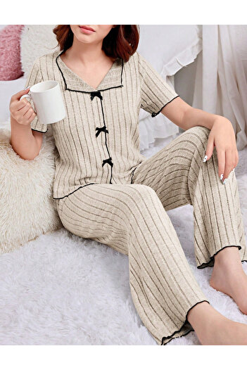 SHEIN pajama set, beige
