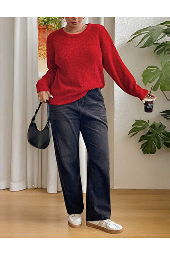 SHEIN Curve+ sweater, red