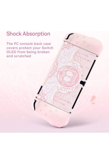 GeekShare Cute Case Compatible with Switch OLED Console and Joy Con - Star Wings (Pink)