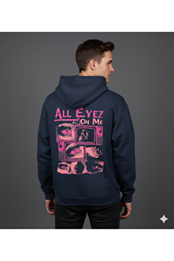 By Caspita Fashion Lenithra All Eyez on Me Back Printed Unisex Oversize Smoked Hoodie