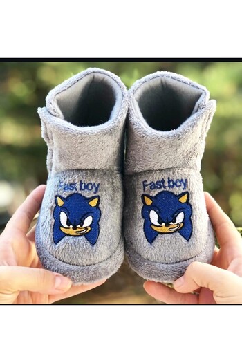 Pandalina Velcro Children's Slippers Non-Slip Sole Quick-Drying Children's Patterned Anti-Sweat Anti-Cold Kindergarten Nursery Home Slippers