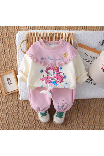 nannie Pink Mermaid Outfit for Girls - 2-3 years