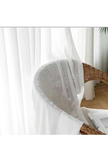 magazincovoare Hotel Curtain, Non-Creasing Material, No Ironing Needed, Silk, 200 x 250 cm, with White Cotton Heade