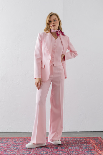 VUNTAL Suit One Button Blazer Jacket Pants Vest Three-Piece Suit