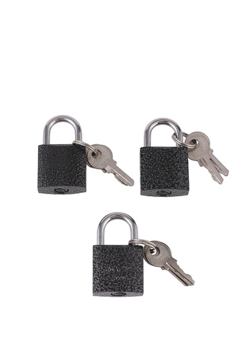 Lawazim Iron Padlock Set with 2 Keys Each - 3 Piece 25mm Small Lock for Bags Cabinets Lockers
