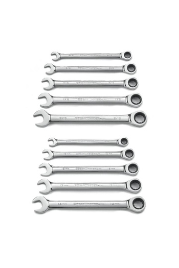 GearWrench 10-Piece 72-Tooth 12-Point Ratcheting Combination SAE/Metric Wrench Set
