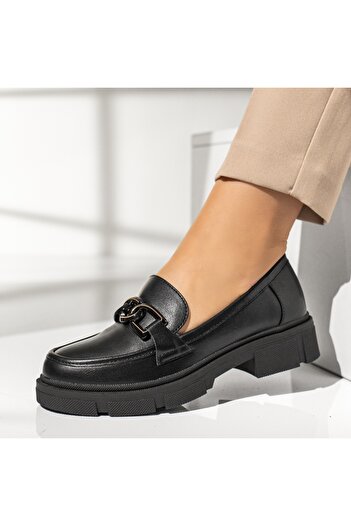 BMoD Black women's loafers with a metallic accessory MOD13972