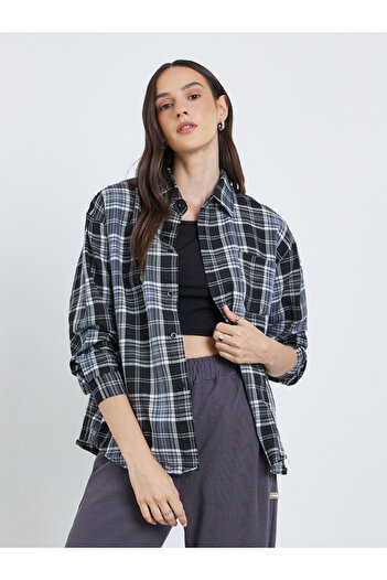 Styli Checked Buttoned Shirt with Chest Pocket