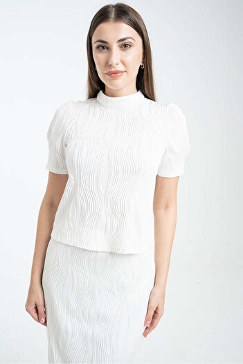 mica Printed Half-Sleeve Top