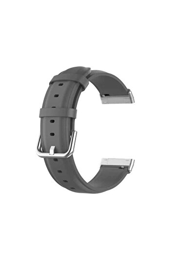 Edman leather strap compatible with Fitbit Versa 3 / Sense, Gray