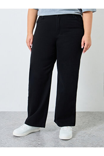 Styli Plus Black Straight Leg Jeans