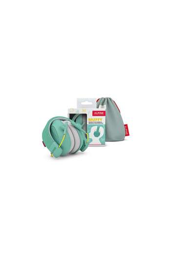 Alpine Folding earmuffs for children aged 5-16, provide hearing protection, SNR 25, mint green, Muff