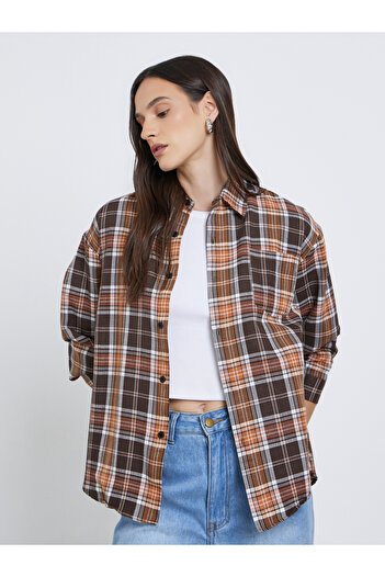 Styli Checked Buttoned Shirt with Chest Pocket
