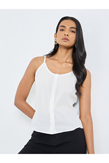 Take Two By Styli Solid Woven Casual Cami