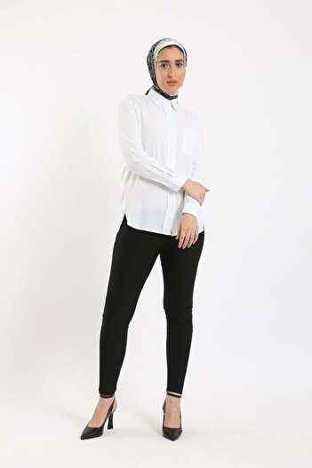 CARINA Casual Button-Front Shirt with Chest Pocket