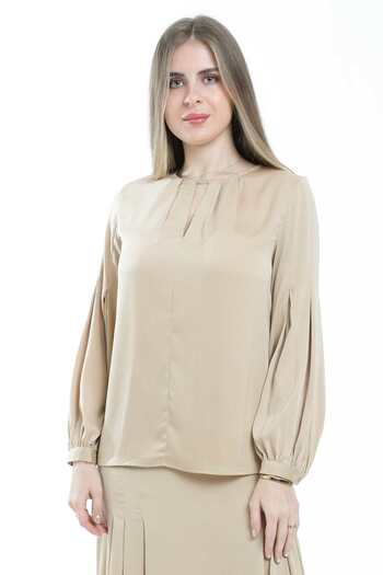 mica Solid Puff Sleeve Top