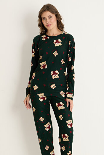 TURAY Mausple Suede Uzunkol Women's Pajama Set
