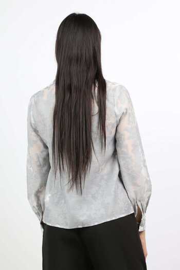Nichii Sheer Puff-Sleeve Shirt