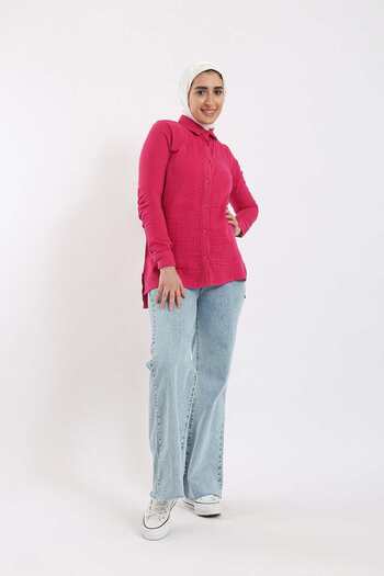 CARINA Solid Button-Front Shirt