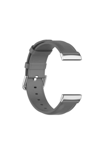 Edman leather strap compatible with Fitbit Versa 3 / Sense, Gray