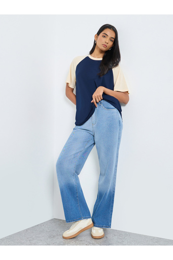 Take Two By Styli Solid Raglan Sleeve Oversized T-Shirt