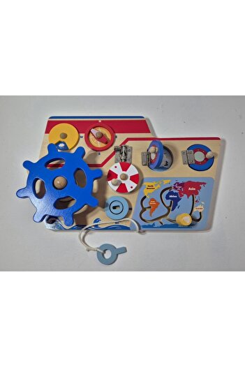OEM Placa interactiva Montessori, Vaporasul Piratilor, din lemn