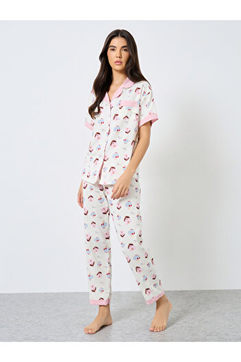 Take Two By Styli Pack of 3 - All Over Print Shirt, Shorts and Pyjama