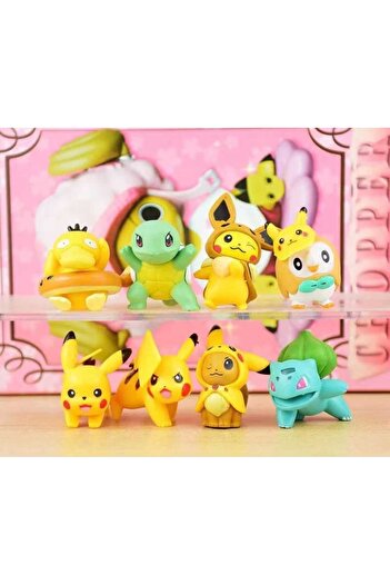 MRShopping Mr Set of 8 Figures Pokemon Figure Mini Figure Toy Pikachu Great Gift for Kids
