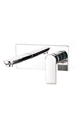 Danube Home Milano Jade Wall Mounted Basin Mixer | Durable Brass | 5 Year Warranty | Stylish Silver Finish