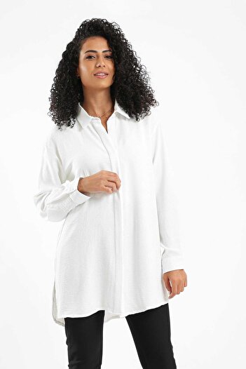 CARINA Solid Button-Front Shirt