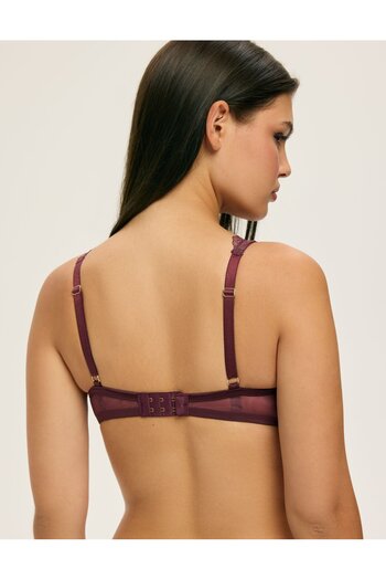 ESOTIQ Push-Up Bra Padded & Underwired with Ginkgo Leaf Lace Front Cut Out Sexy | Cecylia