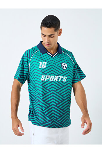 Styli Men Oversized Digital Print Polo