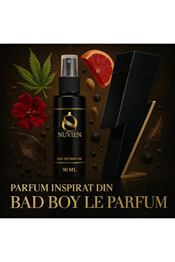 Nuvien Eau de Parfum, 50 ml - N004, inspired by Bad Boy Le Parfum