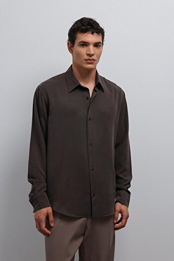 Antioch Kahve Teknik Regular Fit Men's Shirt