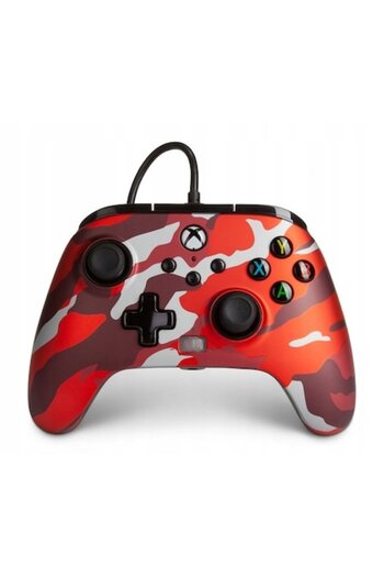 Powera Controller EnWired Wired for Xbox Series X/S, Xbox One, PC, 3.5mm Audio Metallic Red Camo