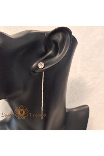 saratremo Regina Zorilor Earrings – White Crystal 6 cm, 18K Gold Plated, Brazil
