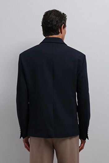 Antioch Lacivert Kruvaze Erkek Blazer Ceket