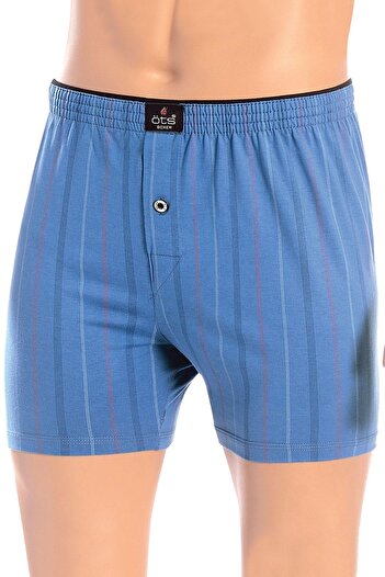 Öts Men's Boxer Shorts Striped, Buttoned (100% Cotton)