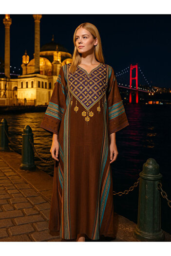fiore fashion Kimono Galabiya Muslim Dress 145 cm Length