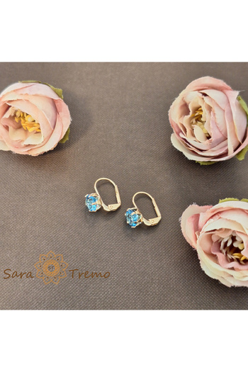 saratremo Queen of the Waves Earrings – Blue Crystals 18K Gold Plated Brazil