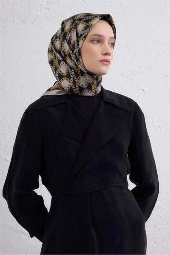 Armine Tivil Pure Silk Scarf 9410 - 81 Μαύρο Μικτό Σχέδιο