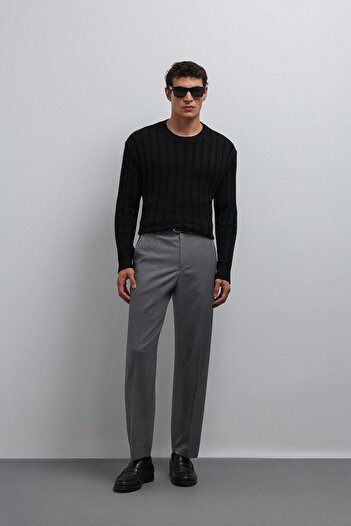 Antioch Black 100% Cotton Ribbed Men's Sweater