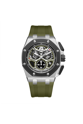 Tornado Men's Chronograph Green with Black Dial Watch - T25103-SSHHB