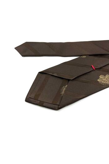 Kravatkolik Bermondsey Style Coffee Motif Pattern Italian Silk Tie IK1987